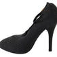 Dolce & Gabbana Black Leather Heels Fabric Socks Pumps Shoes