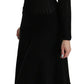 Dolce & Gabbana Black Cashmere Long Sleeve Sheath Midi Dress