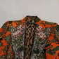 Dolce & Gabbana Orange Floral Brocade Coat Blazer Jacket