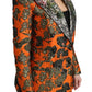 Dolce & Gabbana Orange Floral Brocade Coat Blazer Jacket