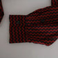 Dolce & Gabbana Black Red Zigzag Pattern Casual Shirt