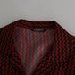 Dolce & Gabbana Black Red Zigzag Pattern Casual Shirt