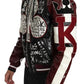 Dolce & Gabbana Black Bordeaux Hooded Leather DG King of Love Jacket