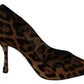 Dolce & Gabbana Brown Leopard Pony Hair Heels Pumps Shoes