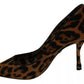 Dolce & Gabbana Brown Leopard Pony Hair Heels Pumps Shoes