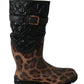 Dolce & Gabbana Black Brown Leopard Booties Boots Shoes