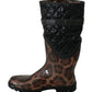 Dolce & Gabbana Black Brown Leopard Booties Boots Shoes