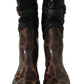 Dolce & Gabbana Black Brown Leopard Booties Boots Shoes