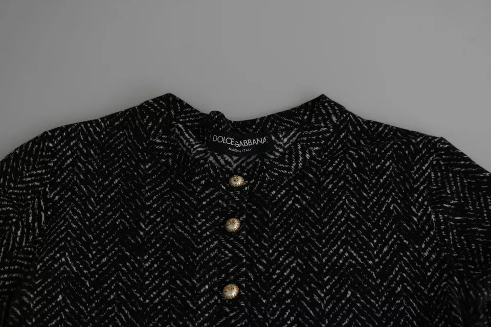 Dolce & Gabbana Black Virgin Wool Pre-Owned Cardigan Sweater