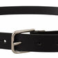 Dolce & Gabbana Black Classic Calf Leather Metal Box Buckle Belt