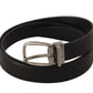 Dolce & Gabbana Black Classic Leather Silver Tone Metal Buckle Belt