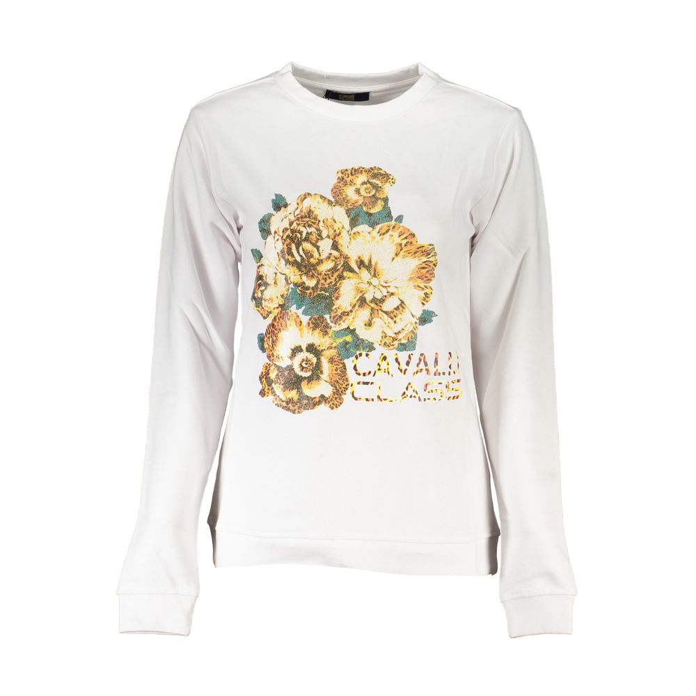 Cavalli Class White Cotton Sweater