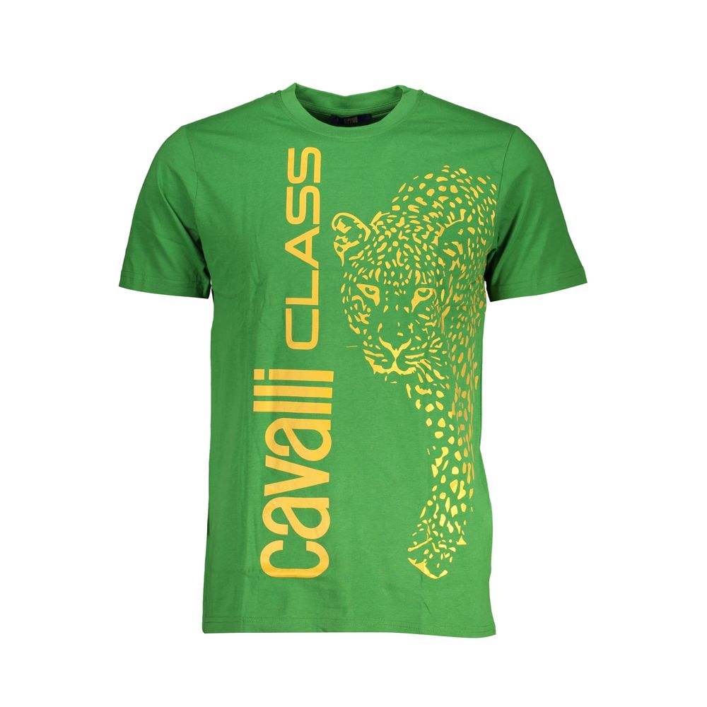 Cavalli Class Green Cotton T-Shirt