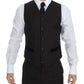 Dolce & Gabbana Elegant Brown Striped Three-Piece Tuxedo