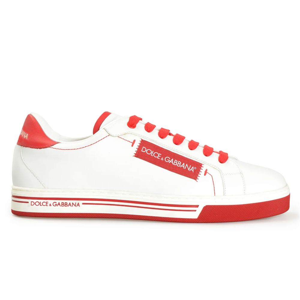 Dolce & Gabbana White Leather Di Calfskin Sneaker