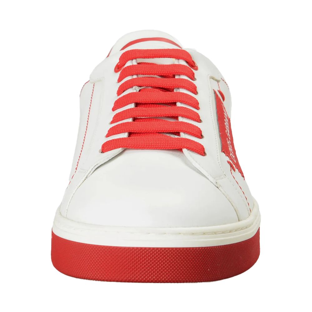 Dolce & Gabbana White Leather Di Calfskin Sneaker