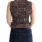 Dolce & Gabbana Sleeveless Multicolor Knit Wool Top