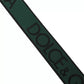 Dolce & Gabbana Black Green Leather Silver Metal Buckle Belt