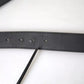 Dolce & Gabbana Black Leather Silver Rectangle Buckle Belt