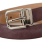 Dolce & Gabbana Brown Classic Leather Silver Logo Metal Buckle Belt