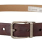 Dolce & Gabbana Brown Classic Leather Silver Logo Metal Buckle Belt