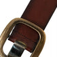 Dolce & Gabbana Brown Leather Gold Metal Buckle Women Belt