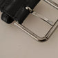 Dolce & Gabbana Green Logo Print Cintura Silver Buckle Belt