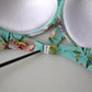 Dolce & Gabbana Mint Green Floral Print Beachwear Bikini Top