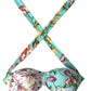 Dolce & Gabbana Mint Green Floral Print Beachwear Bikini Top