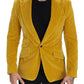 Dolce & Gabbana Yellow Velvet Single Breasted Blazer SICILIA