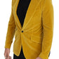 Dolce & Gabbana Yellow Velvet Single Breasted Blazer SICILIA