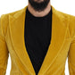 Dolce & Gabbana Yellow Velvet Single Breasted Blazer SICILIA