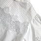 Dolce & Gabbana White Cotton Lace Trim Turtle Neck Blouse