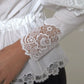 Dolce & Gabbana White Cotton Lace Trim Turtle Neck Blouse