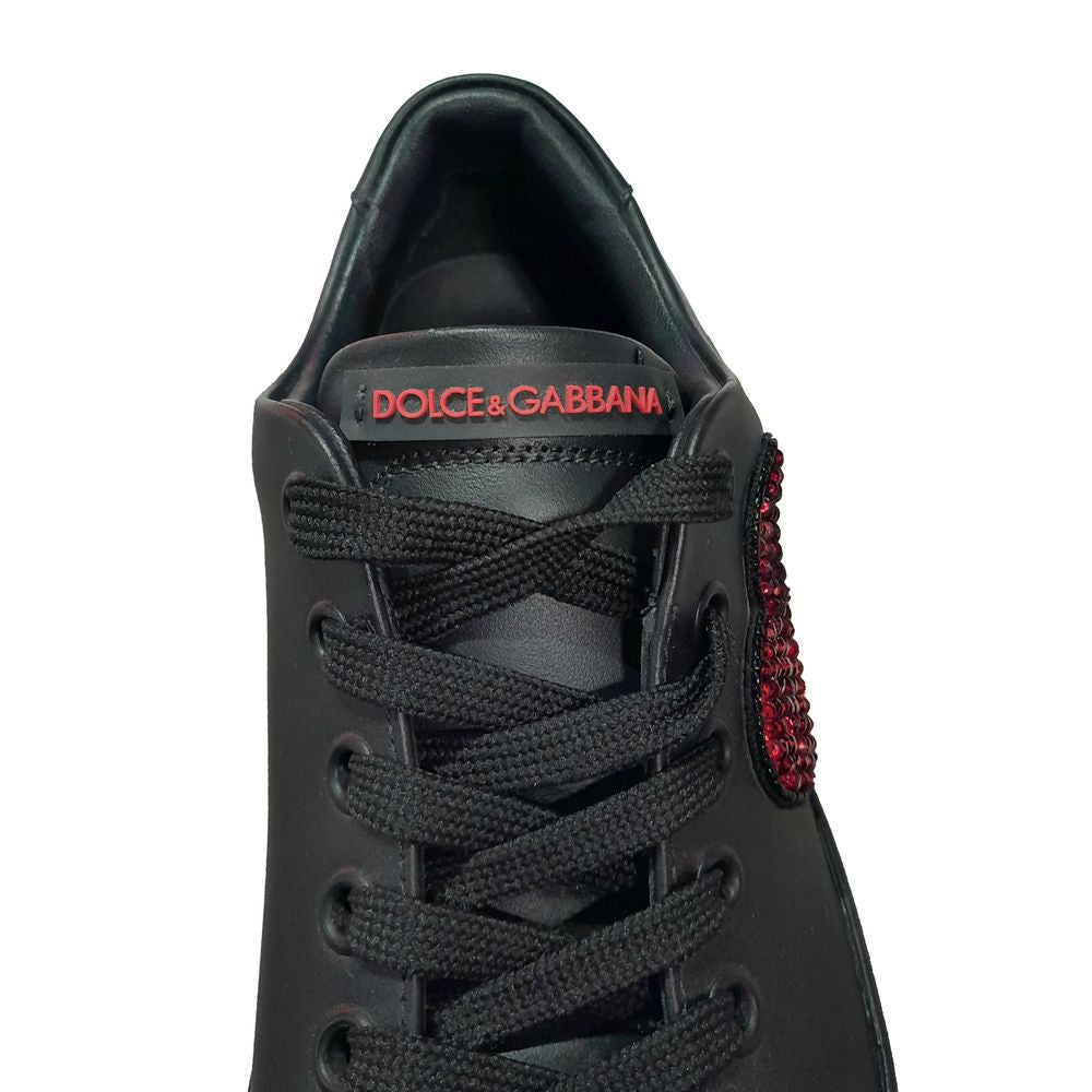 Dolce & Gabbana Black Leather Di Calfskin Sneaker