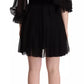 Dolce & Gabbana Black V-neck Long Sleeves Mini A-line Dress