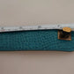 Dolce & Gabbana Blue Leather Gold DG Heart Pendant Wide Bracelet