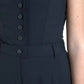 Dolce & Gabbana Black Wool Stretch Strapless Jumpsuit Dress