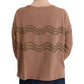 John Galliano Brown Cotton Studded Sweater