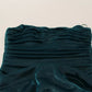 Dolce & Gabbana Dark Green Bustier Bodice Satin Draped Dress