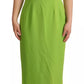 Dolce & Gabbana Green Sheath Square Neckline Mid Length Dress