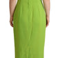 Dolce & Gabbana Green Sheath Square Neckline Mid Length Dress