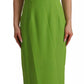 Dolce & Gabbana Green Sheath Square Neckline Mid Length Dress