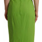 Dolce & Gabbana Green Sheath Square Neckline Mid Length Dress