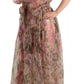 Dolce & Gabbana Multicolor Floral Print Long Maxi Gown Dress