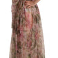 Dolce & Gabbana Multicolor Floral Print Long Maxi Gown Dress