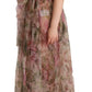 Dolce & Gabbana Multicolor Floral Print Long Maxi Gown Dress