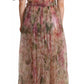 Dolce & Gabbana Multicolor Floral Print Long Maxi Gown Dress