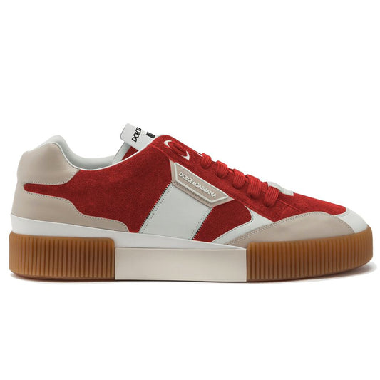 Dolce & Gabbana Red Leather Di Calfskin Sneaker