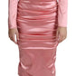 Dolce & Gabbana Pink Long Sleeves Bodycon Sheath Midi Dress